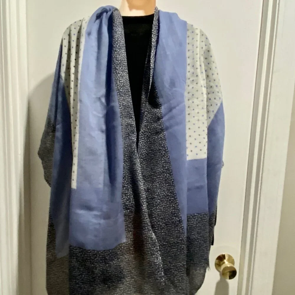 Wool Whimsigoth Fairy Boho Polka Dot Wrap Shawl  74” X 32